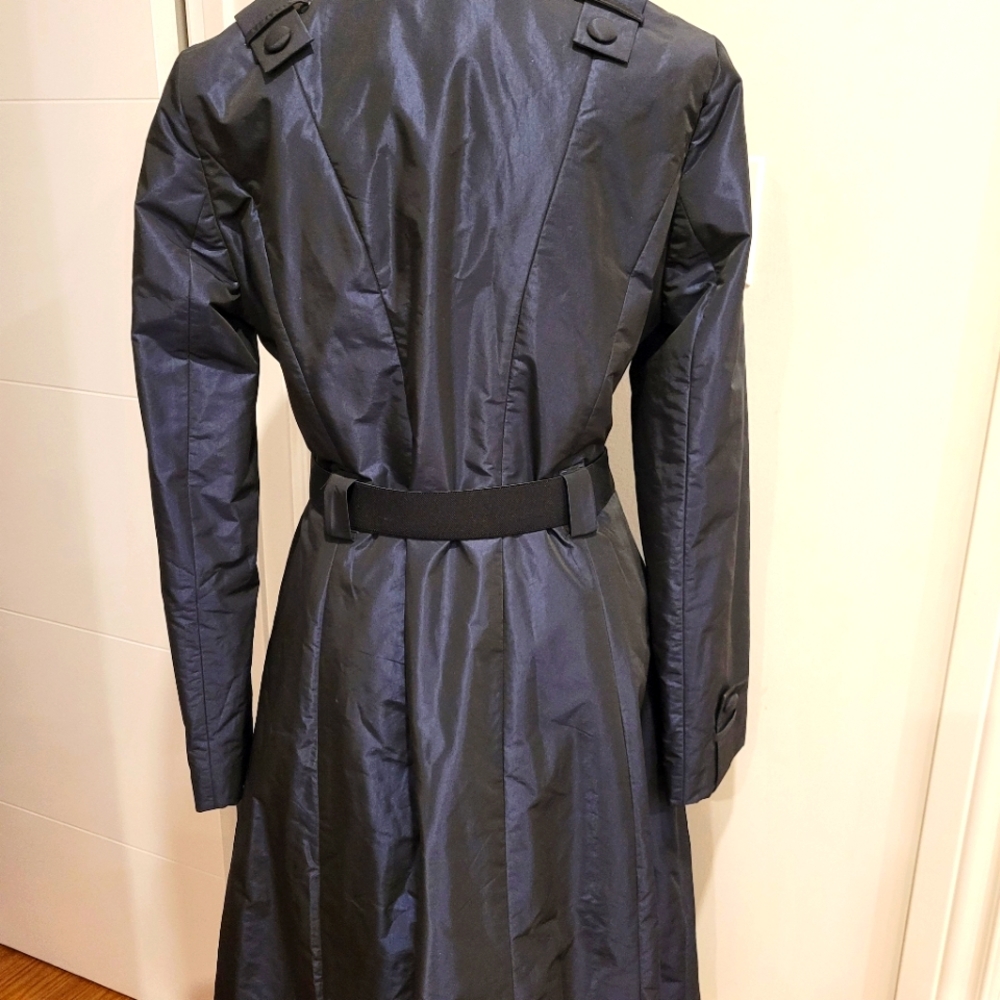 Pink Tartan Iridescent Rain Trench Coat - Size 6 - Picture 4 of 9